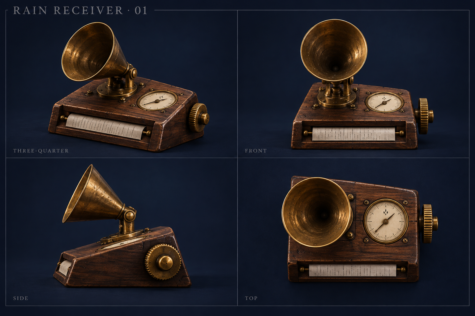 Rain receiver — full Prop design sheet reference